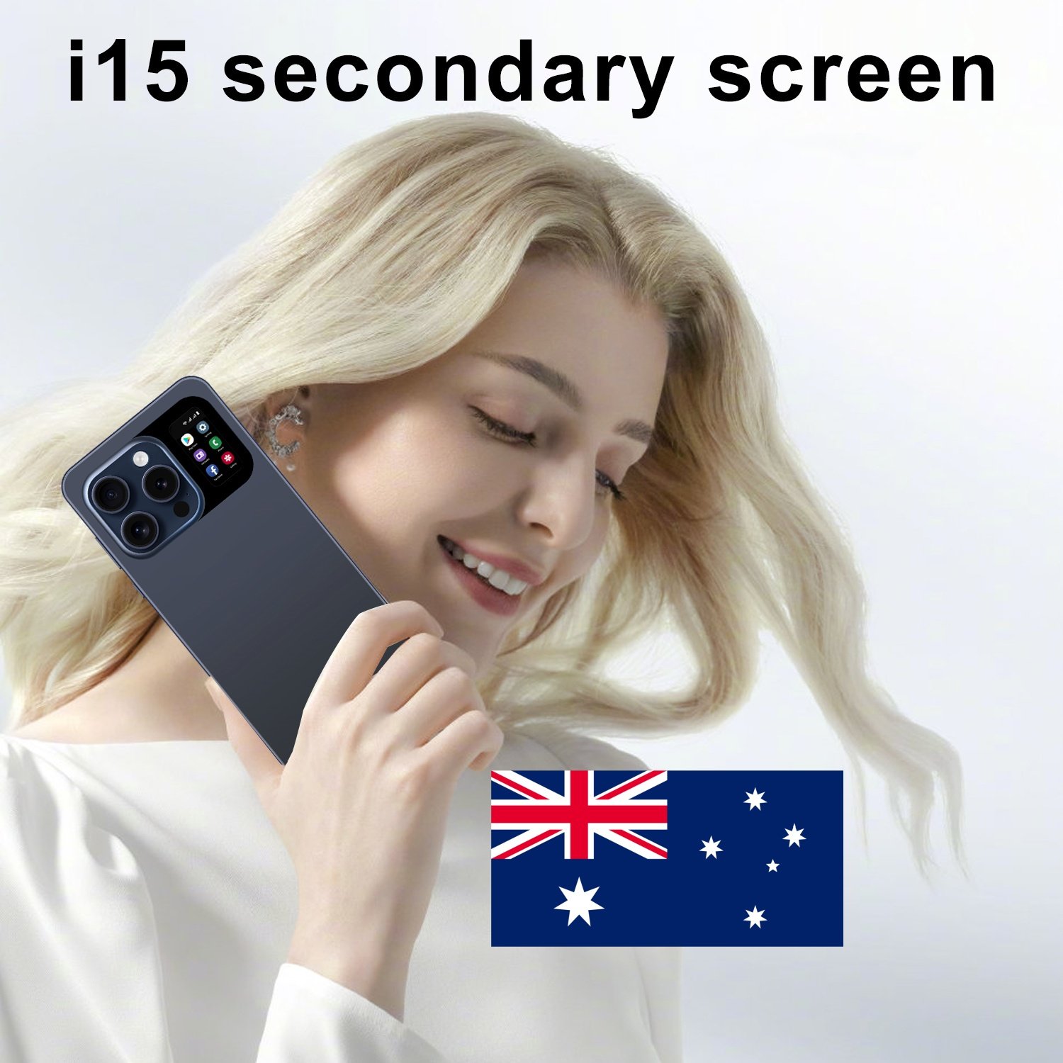 Australia Popular Newest i15 Secondart Screen Telephone Portable 2g 3g Android Gaming Mobile Phone Dual Card AI Smart Phone